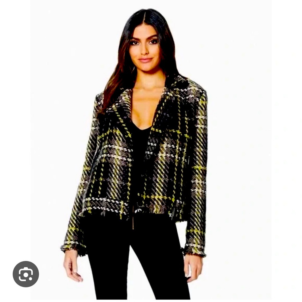 Ramy Brooks Ethan Plaid Jacket with green & black